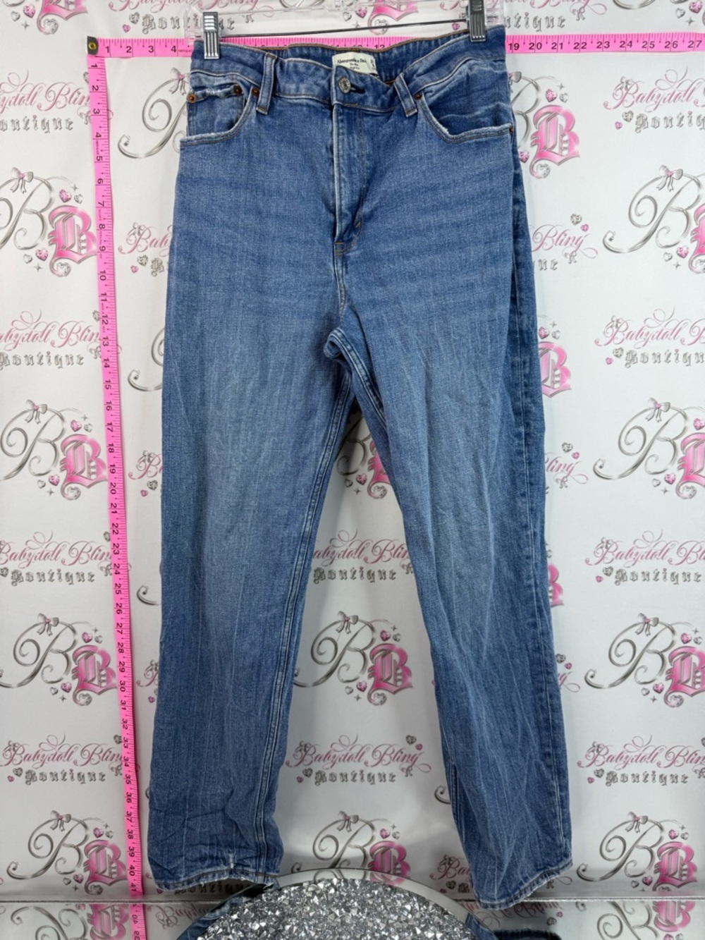 Abercrombie & Fitch jeans the mom high rise Straight Leg blue curve love